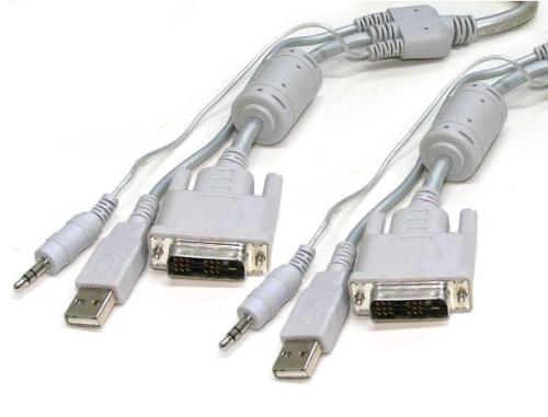 DVI + USB + 3.5mm Stereo KVM M/M Cable 2.2m